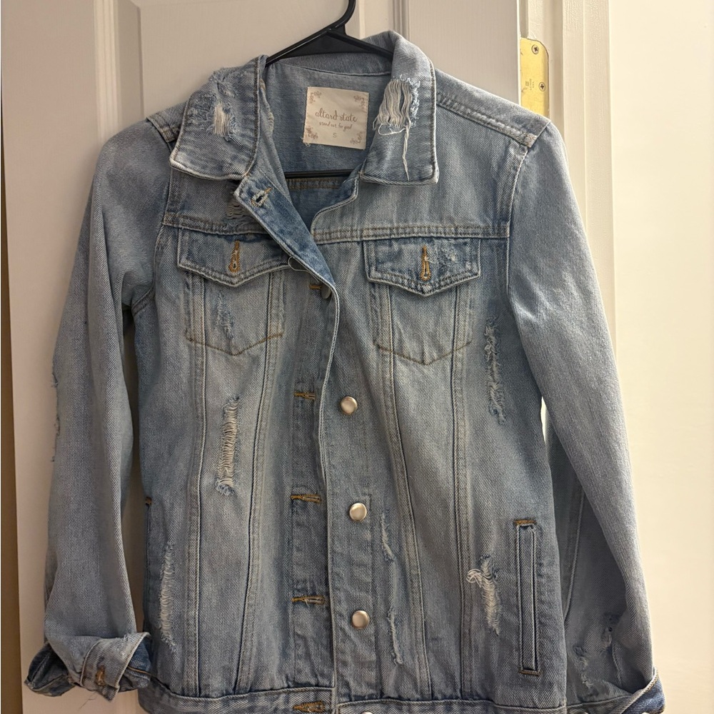 Charlotte Russe Light Blue Distressed Jean Jacket